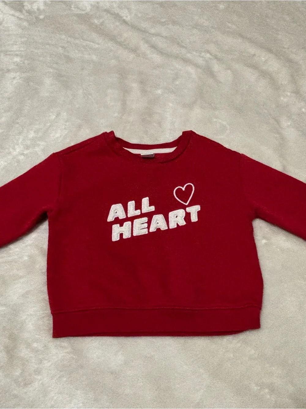 Old Navy Red 'All Heart' Kids Crewneck Sweatshirt